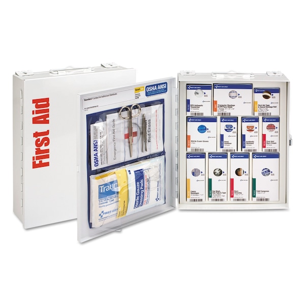 First Aid Only ANSI 2015 SmartCompliance General Business First Aid Station Class A 94 Pieces Metal Case FAO90578021 - main